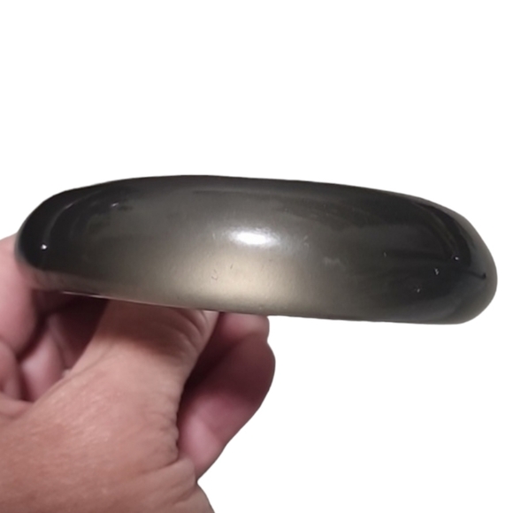 Vintage 80s Smoky Lucite Bangle Bracelet Mod Retro GoGo Translucent - Picture 7 of 15